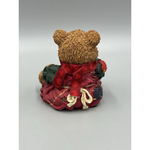 Heart Patch Place Christmas Bear Figurine Knitting Christmas Tree 1996 Vintage - Picture 3 of 9